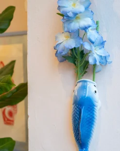Koi vægvase blå
