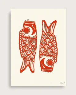 Koinobori (linoleumstryk)