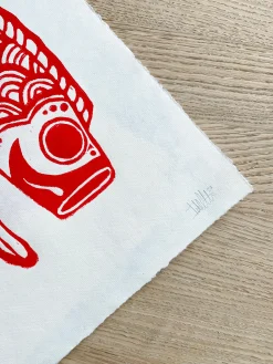 Koinobori (linoleumstryk)