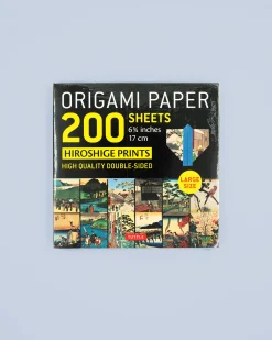 Origami papirblok med Hiroshige træsnit (200 ark - 17x17 cm)